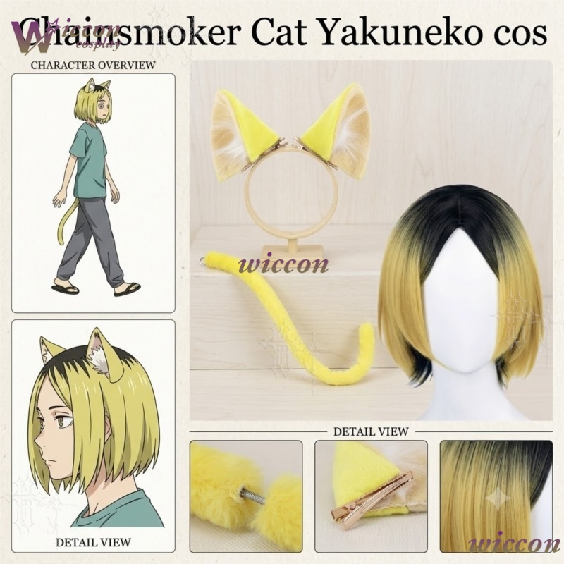 Women Accessories Kit - Парик для косплея Chainsmoker Cat Etsushimaru