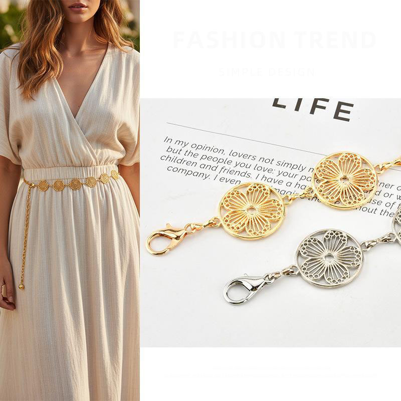 Women'S Accessories Accessorize - Ажурный металлический пояс-цепочка с цветочным узором